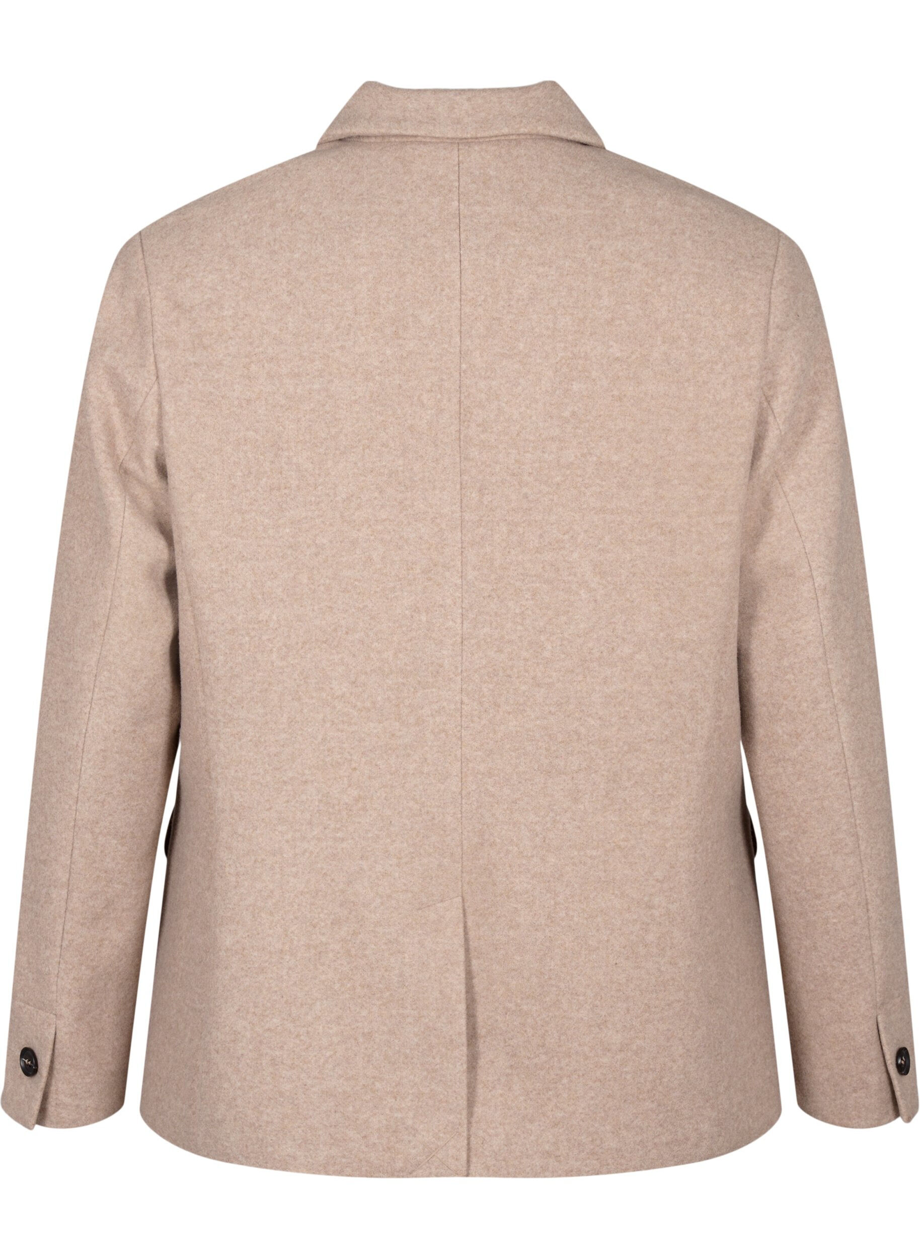Zizzi Gem&ecirc;leerde blazer met split, Pumice Stone Mel., Packshot image number 1