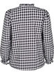 Geruite shirt blouse met ruchesdetails, Black/W. Gingham, Packshot image number 1