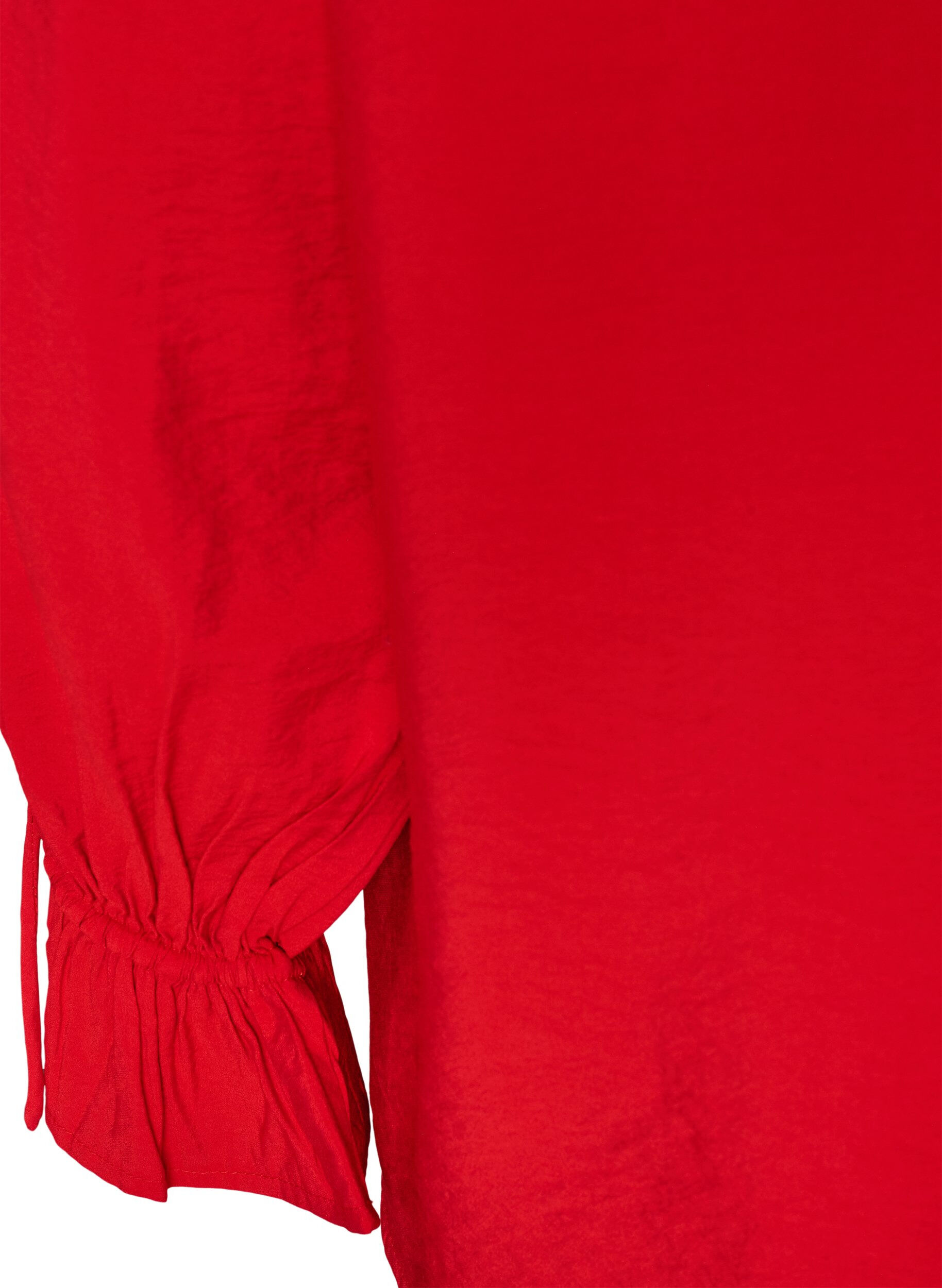 ZizziViscose blouse met strikjes en ruches, Rood, Packshot image number 3