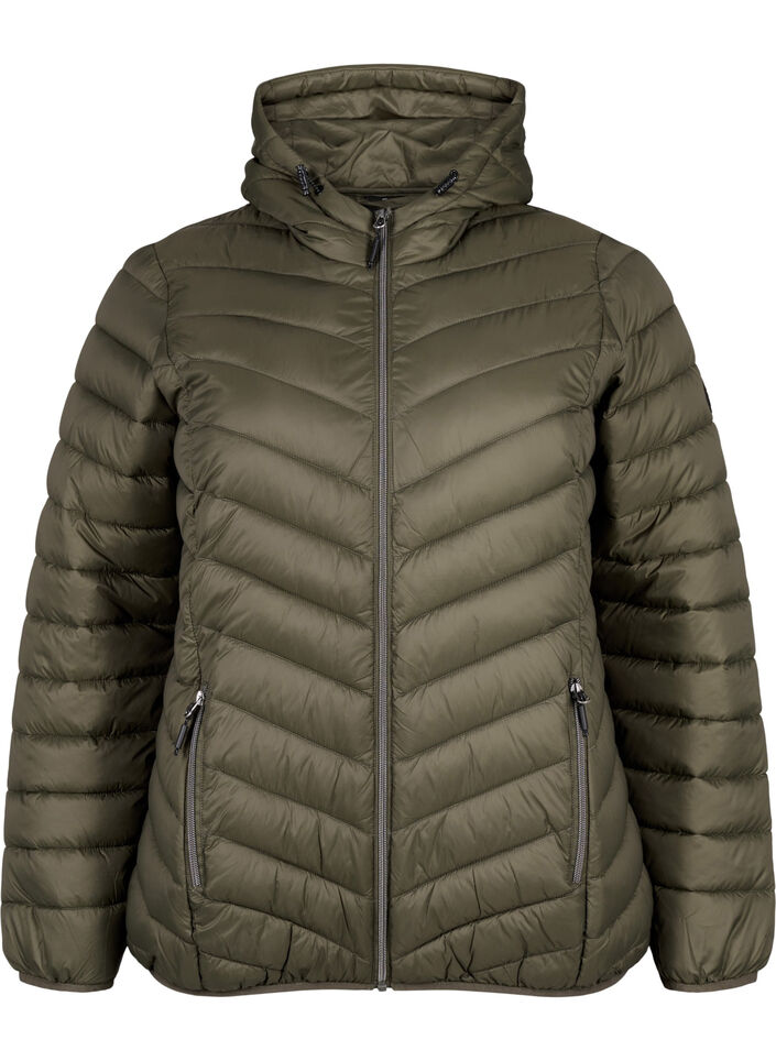 Lichtgewicht jas met capuchon, Groen, Packshot image number 0