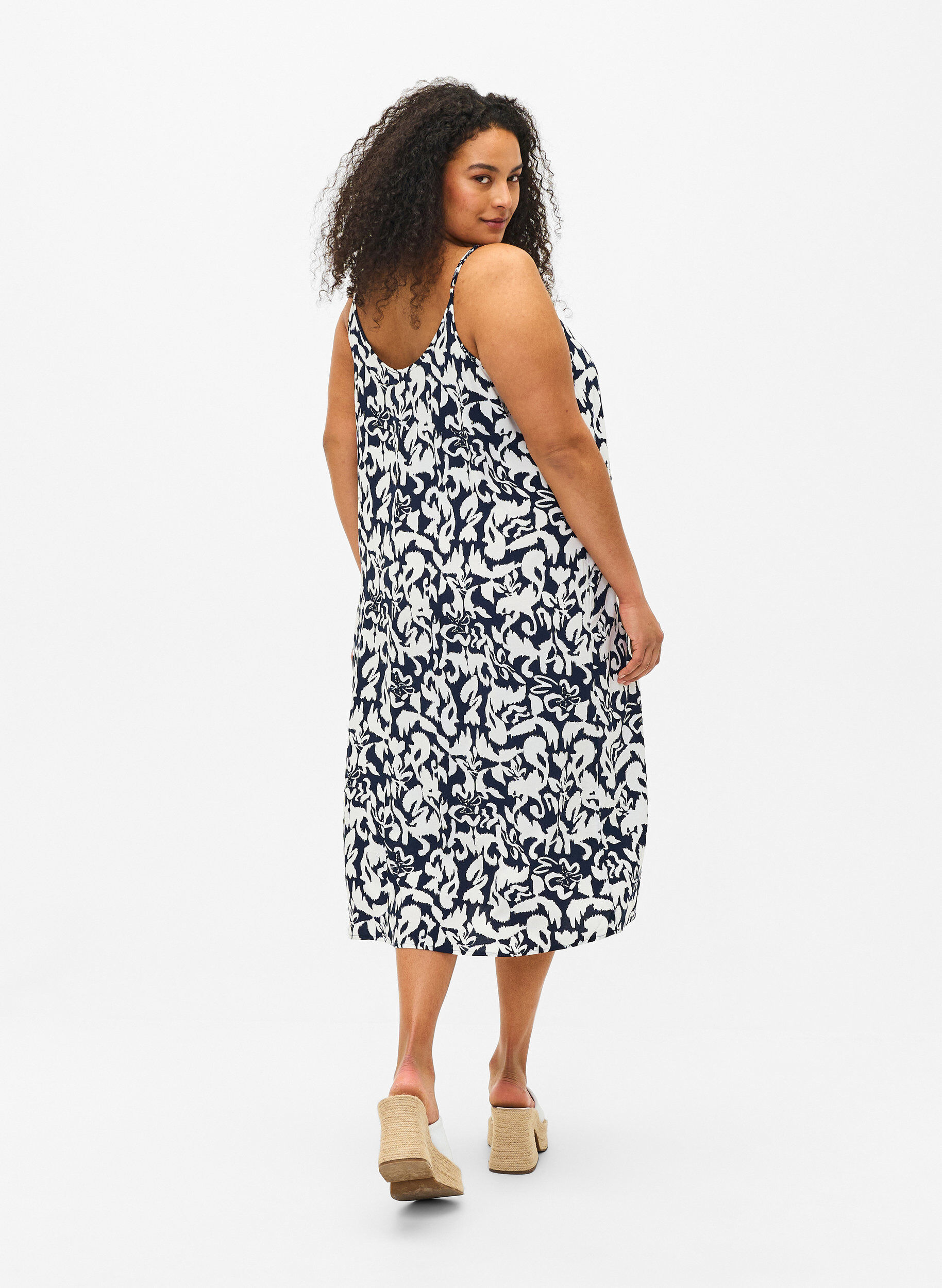 Zizzi Bandjurk van viscose met print, Navy Bl. Ethnic AOP, Model image number 1
