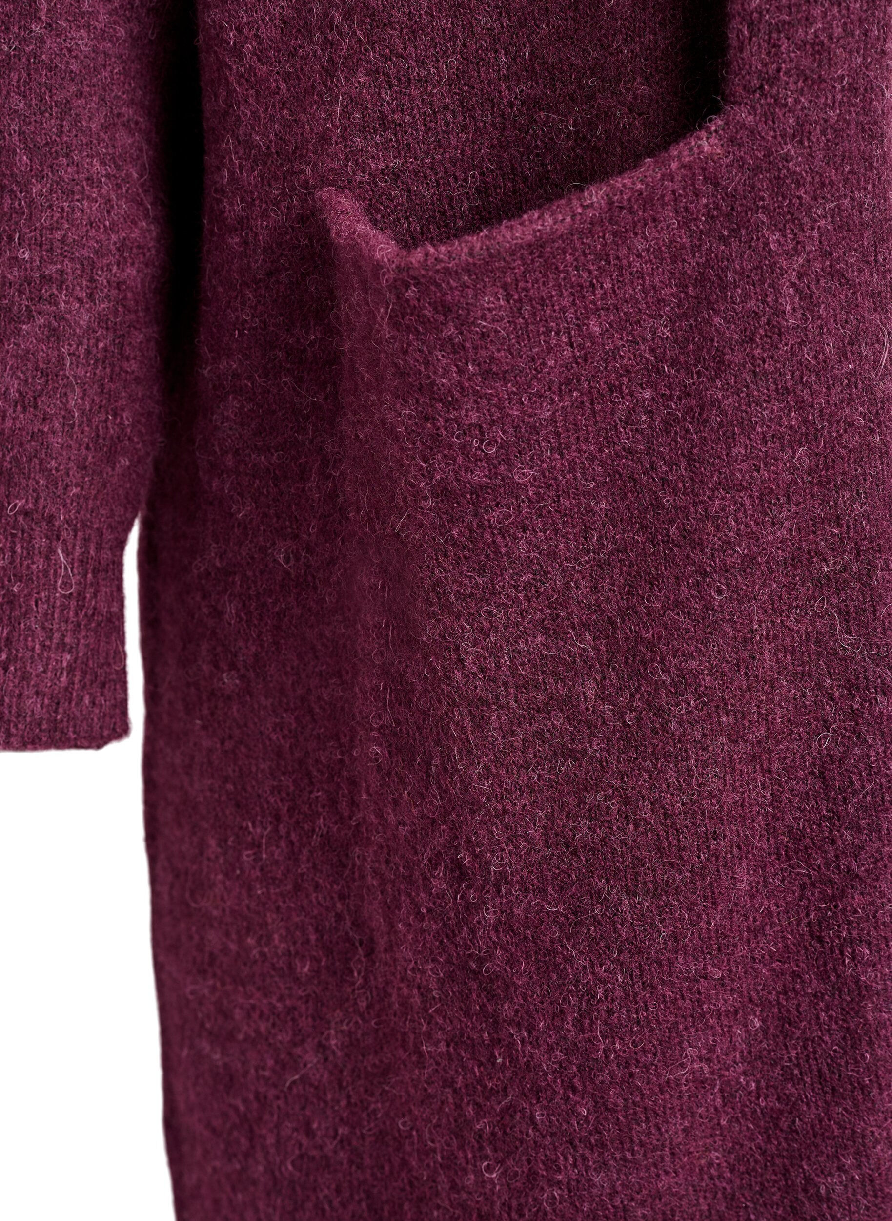 Zizzi Lange cardigan met wol en alpaca gebreid, Rood, Packshot image number 3