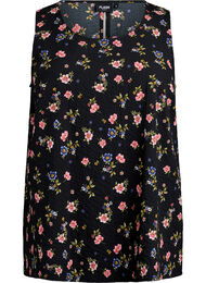 Mouwloze top met textuur, Zwart