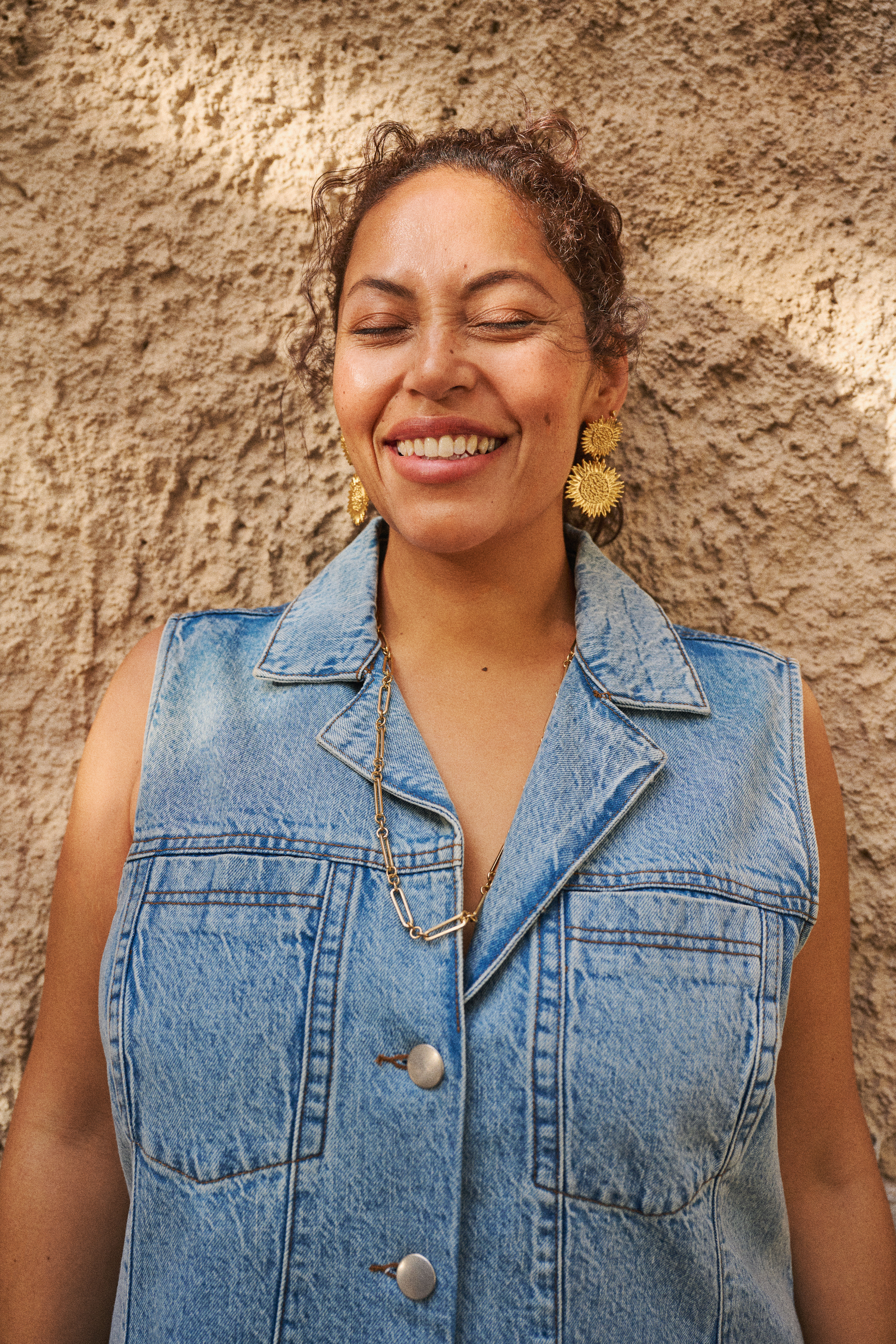 Zizzi Denim jurk zonder mouwen, , Model