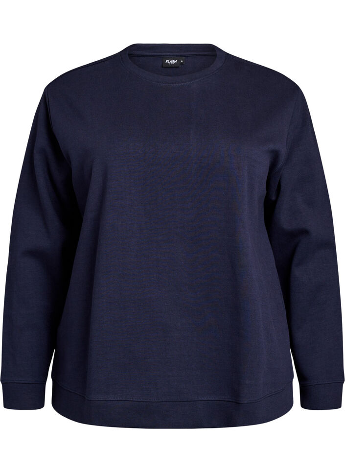 Sweatshirt met ronde hals, Blauw, Packshot image number 0
