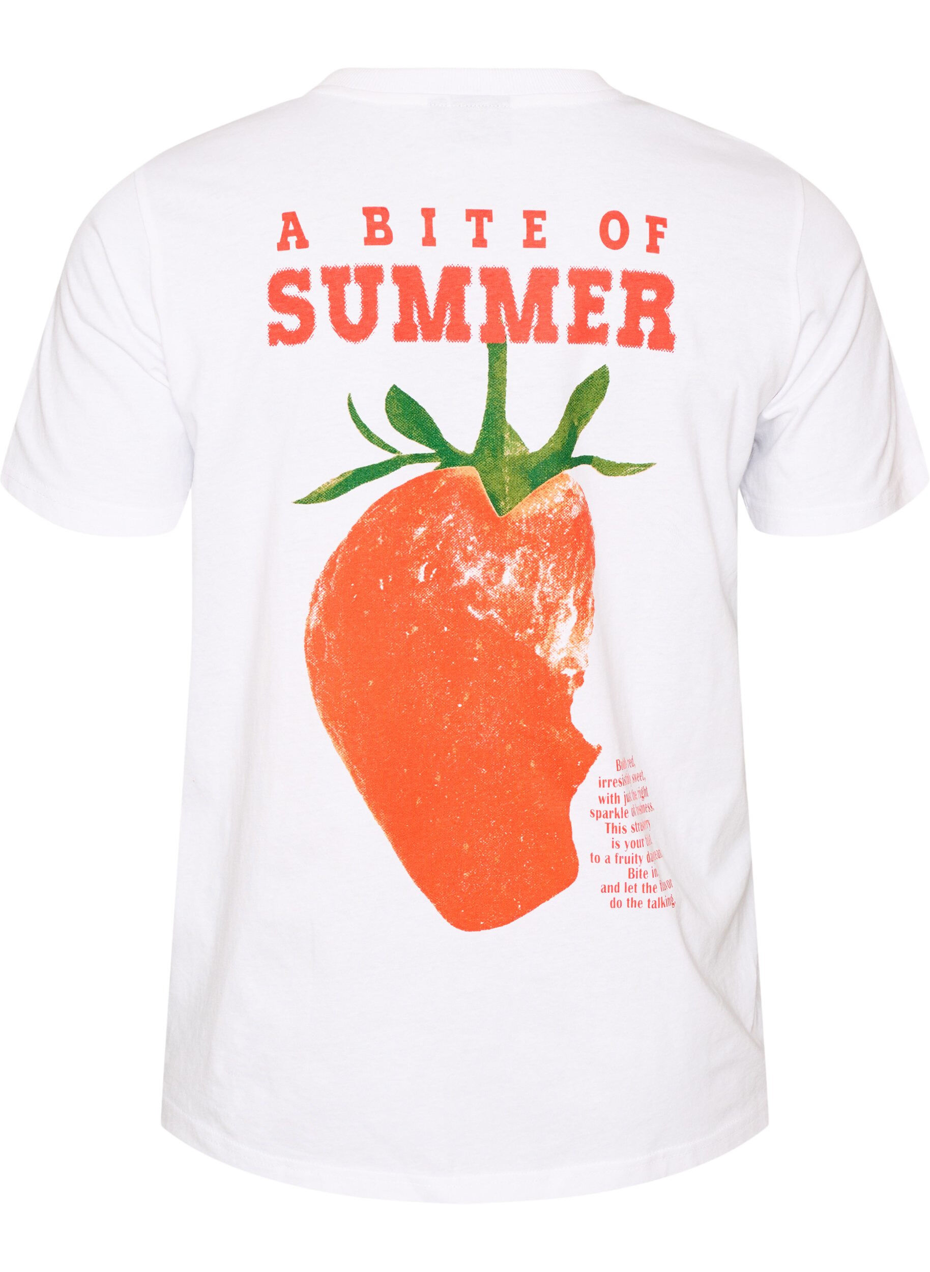 ZizziKatoenen T-shirt met print, Wit, Packshot image number 1