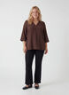 Blouse met 3/4 mouwen, Bruin, Model image number 1