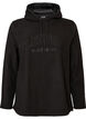 Fleece hoodie met een hoge nek en geborduurde tekst, Zwart, Packshot image number 0