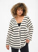 Gestreept vest met strikkoord, Sand Black Stripe, Model image number 0
