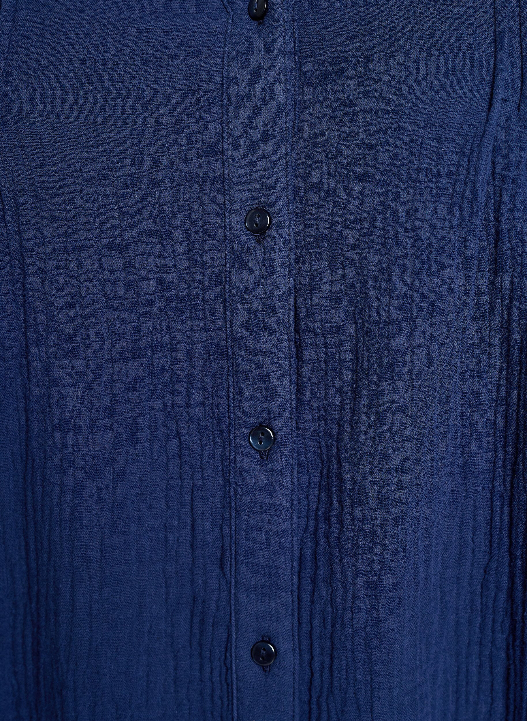 ZizziKatoenen mousseline blouse met geborduurde details, Blauw, Packshot image number 2