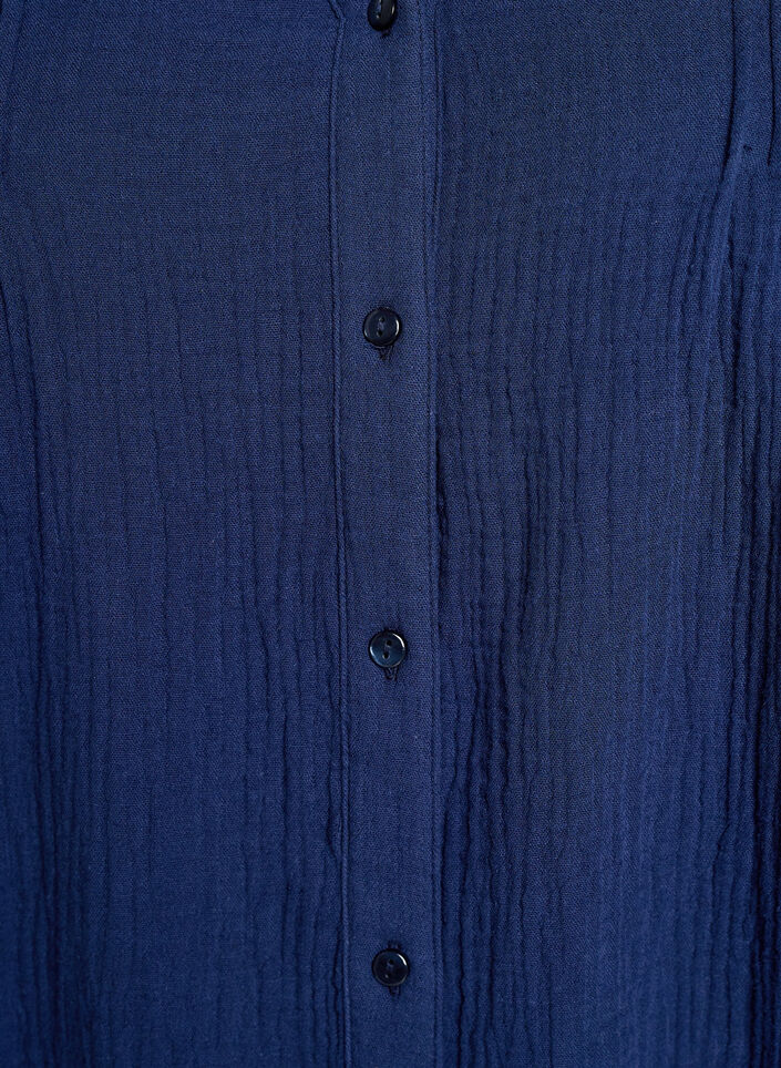 Katoenen mousseline blouse met geborduurde details, Blauw, Packshot image number 2