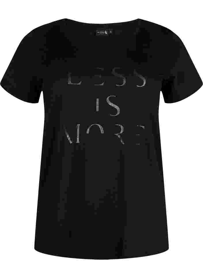 Trainingsshirt met print, Black w.Less Is More, Packshot image number 0