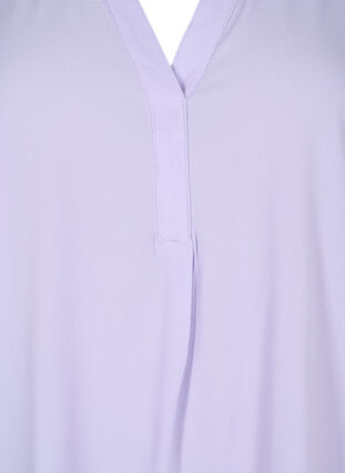 Blouse met korte mouwen en v-hals, Lavender, Packshot image number 2