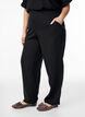 Linnen en viscose broek met losse pasvorm, Zwart, Model image number 2