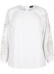 Blouse met lange mouwen en gehaakte details, Bright White, Packshot image number 0