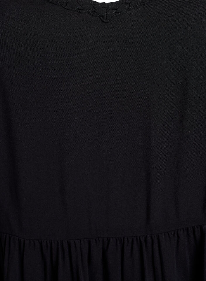 Midi-jurk met bandjes en gesmokte rug, Zwart, Packshot image number 2