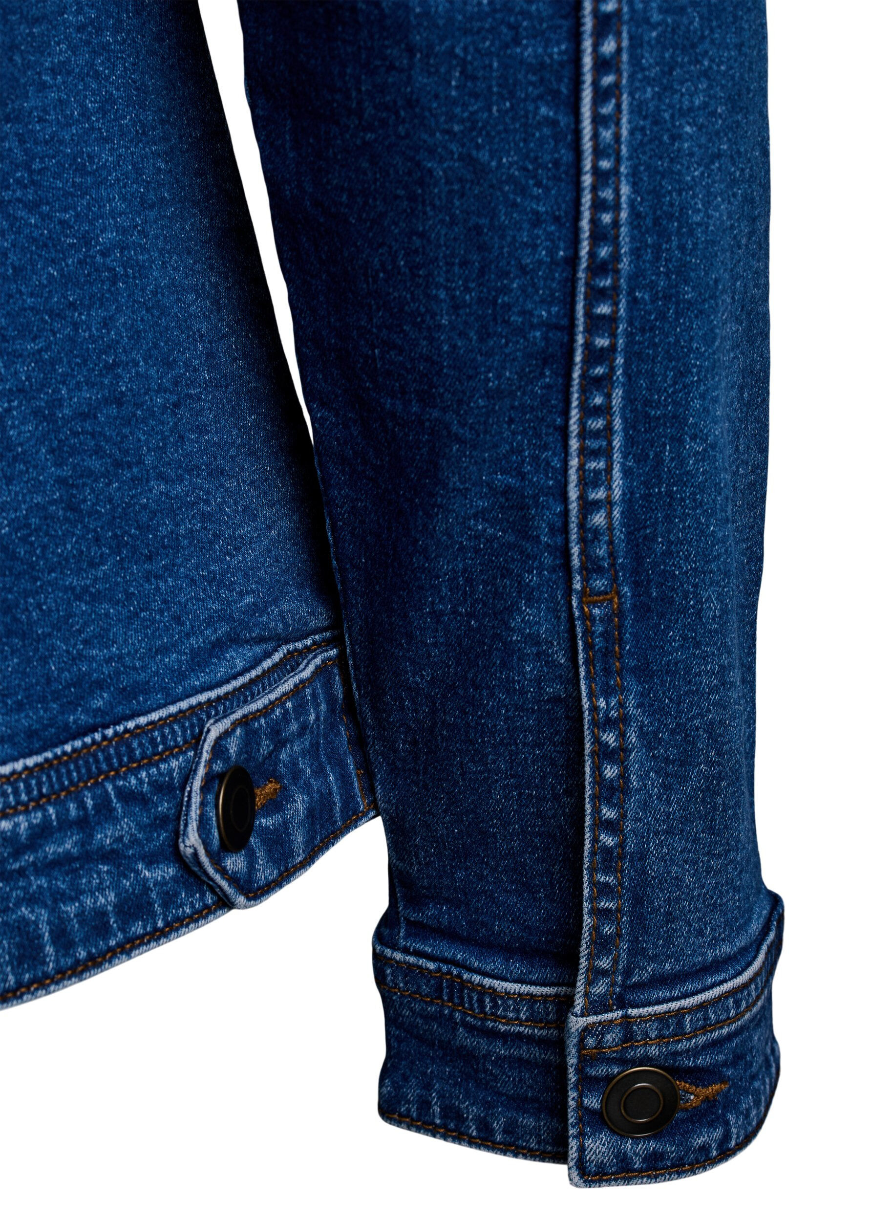 Zizzi Denimjack met een klassieke snit, Blauw, Packshot image number 3