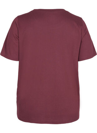 T-shirt met korte mouwen in ribstof, Vineyard Wine, Packshot image number 1