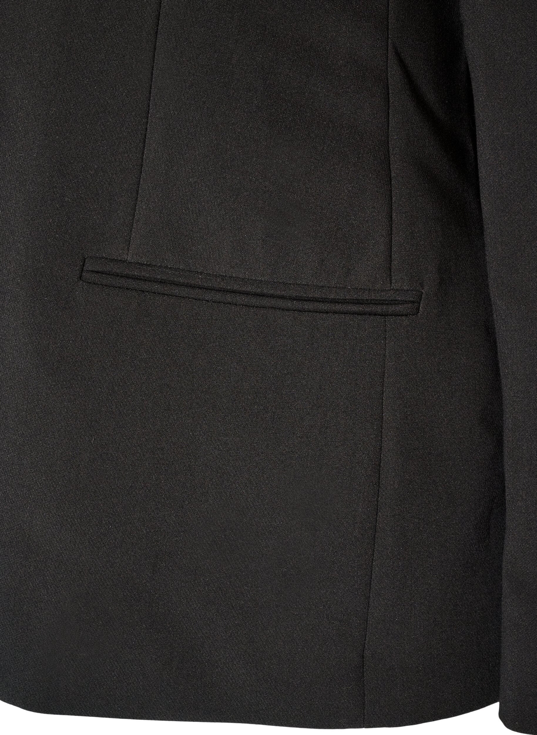 ZizziKlassieke blazer met een enkele knoopsluiting, Zwart, Packshot image number 4