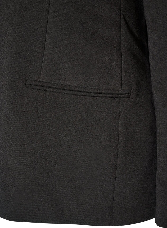 Klassieke blazer met een enkele knoopsluiting, Zwart, Packshot image number 4