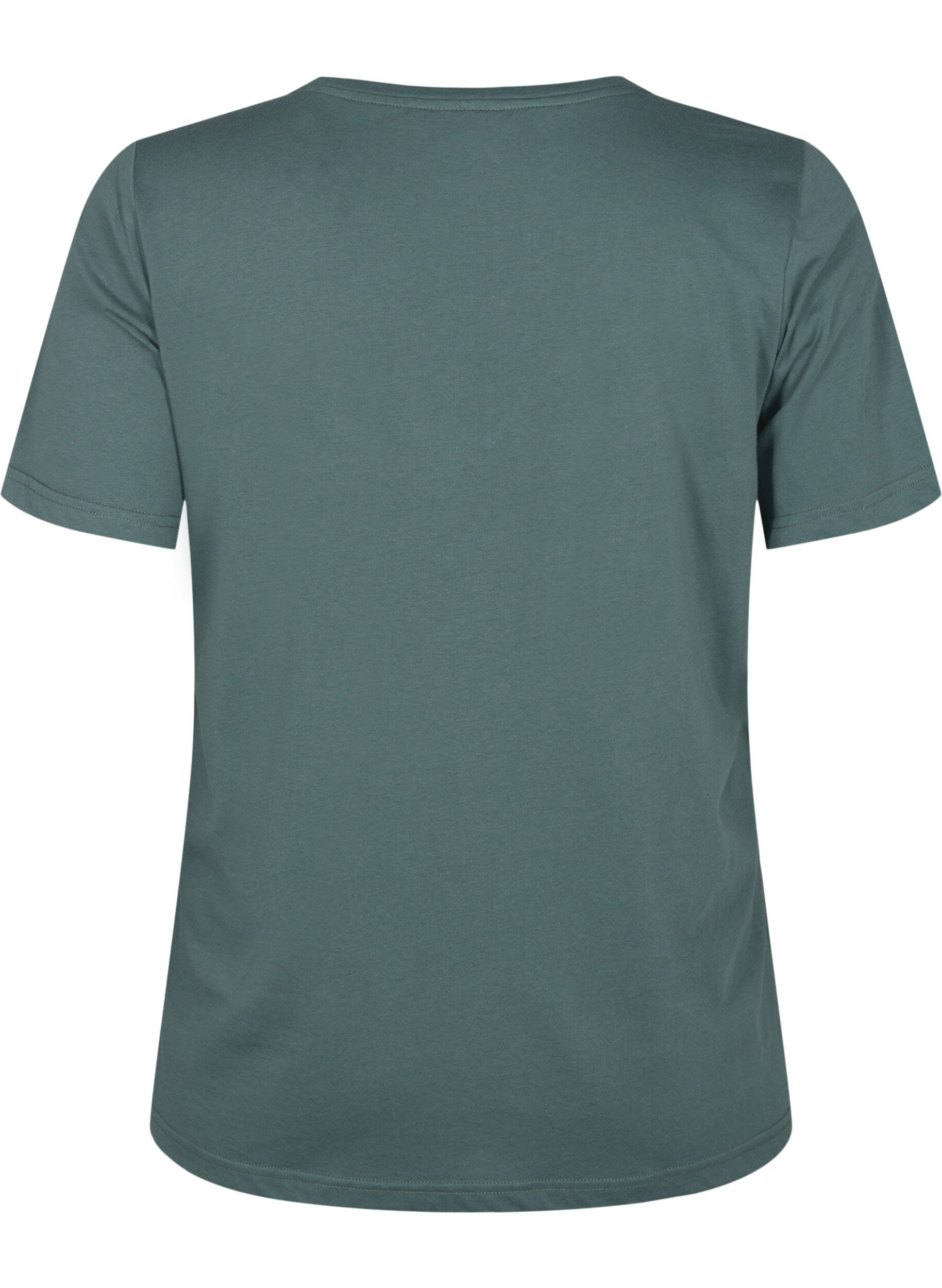 Zizzi FLASH - T-shirt met v-hals, Balsam Green, Packshot image number 1
