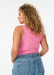 Katoenen ribtop met hoge hals, Roze, Model image number 2