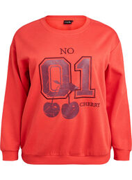 Sweatshirt met motief aan de voorkant, Rood