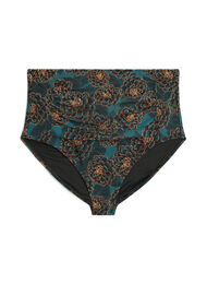 Bikinibroekje met print en hoge taille, Blauw