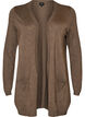 Lang gebreid vest in viscosemix, Bruin, Packshot image number 0