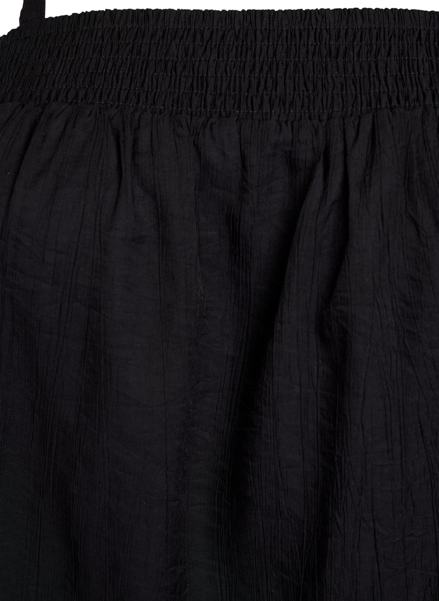 Zizzi Viscose top met smalle bandjes, Zwart, Packshot image number 2