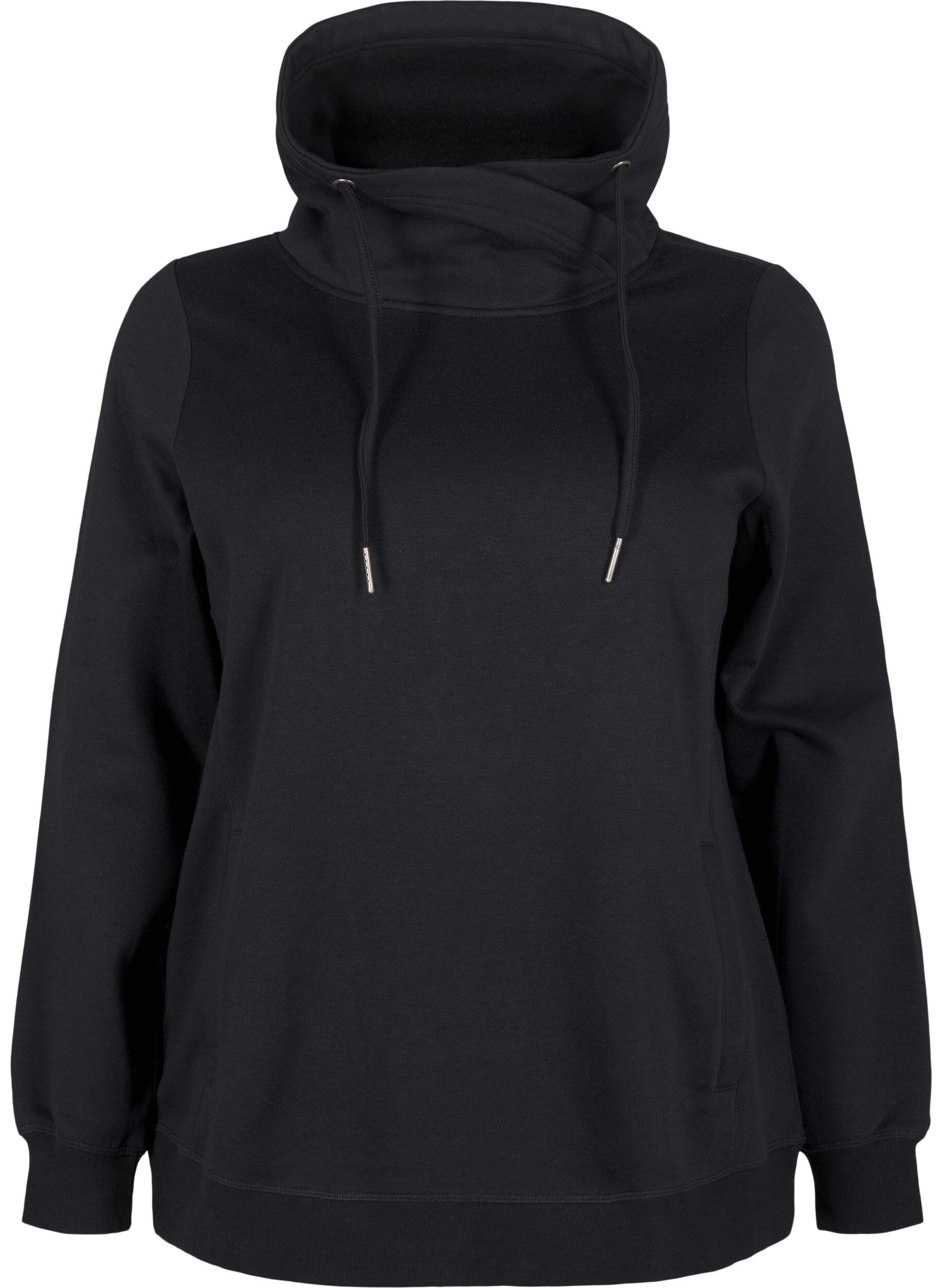 Zizzi FLASH - Sweatshirt met hoge kraag, Black, Packshot image number 0