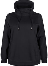 FLASH - Sweatshirt met hoge kraag, Black
