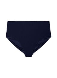 Bikinibroekje met hoge taille en textuur, Blauw