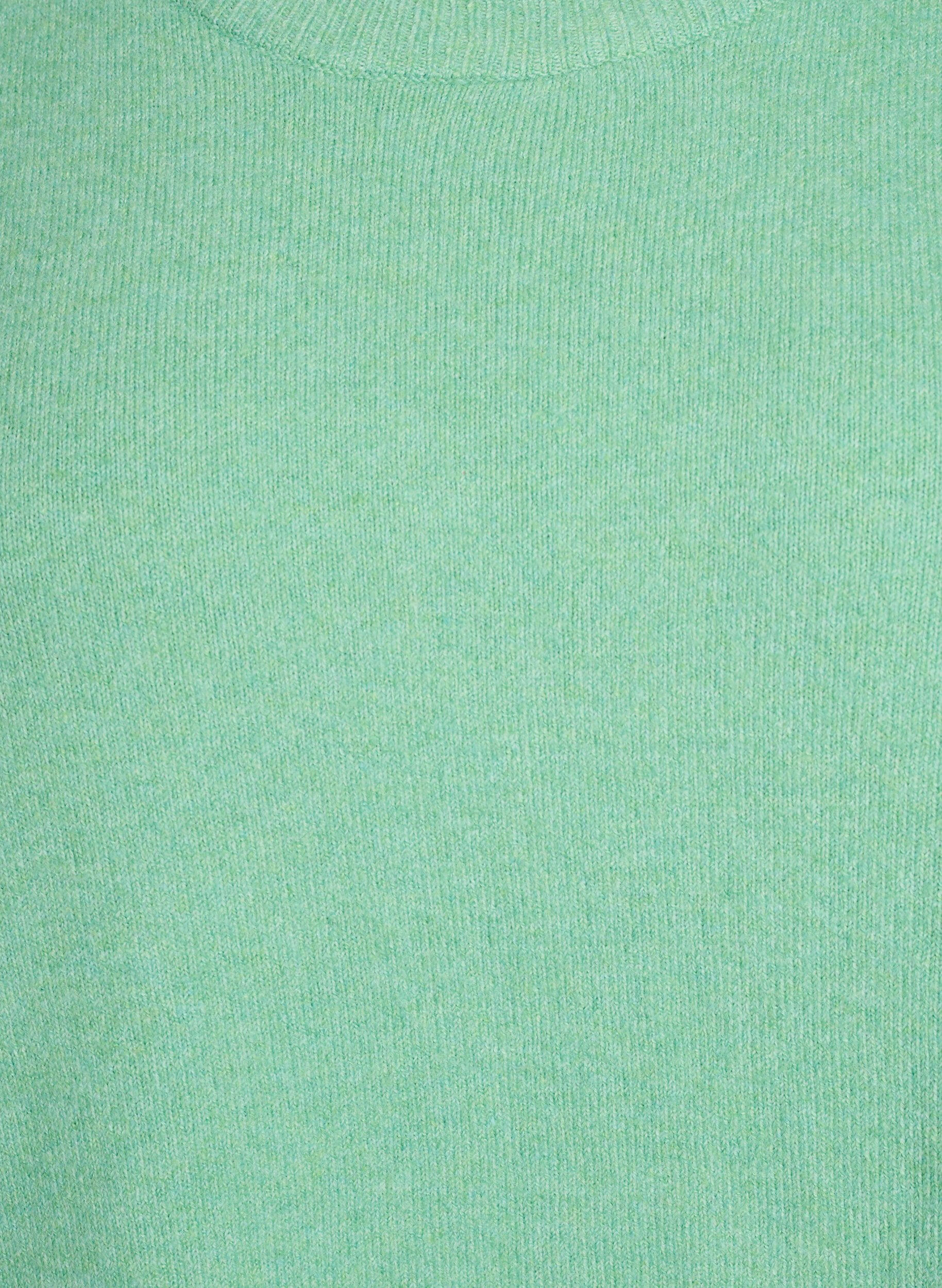 Zizzi Gebreide blouse met korte mouwen, Groen, Packshot image number 2