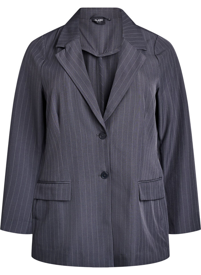 Blazer met zakken en splitjes, Grijs, Packshot image number 0