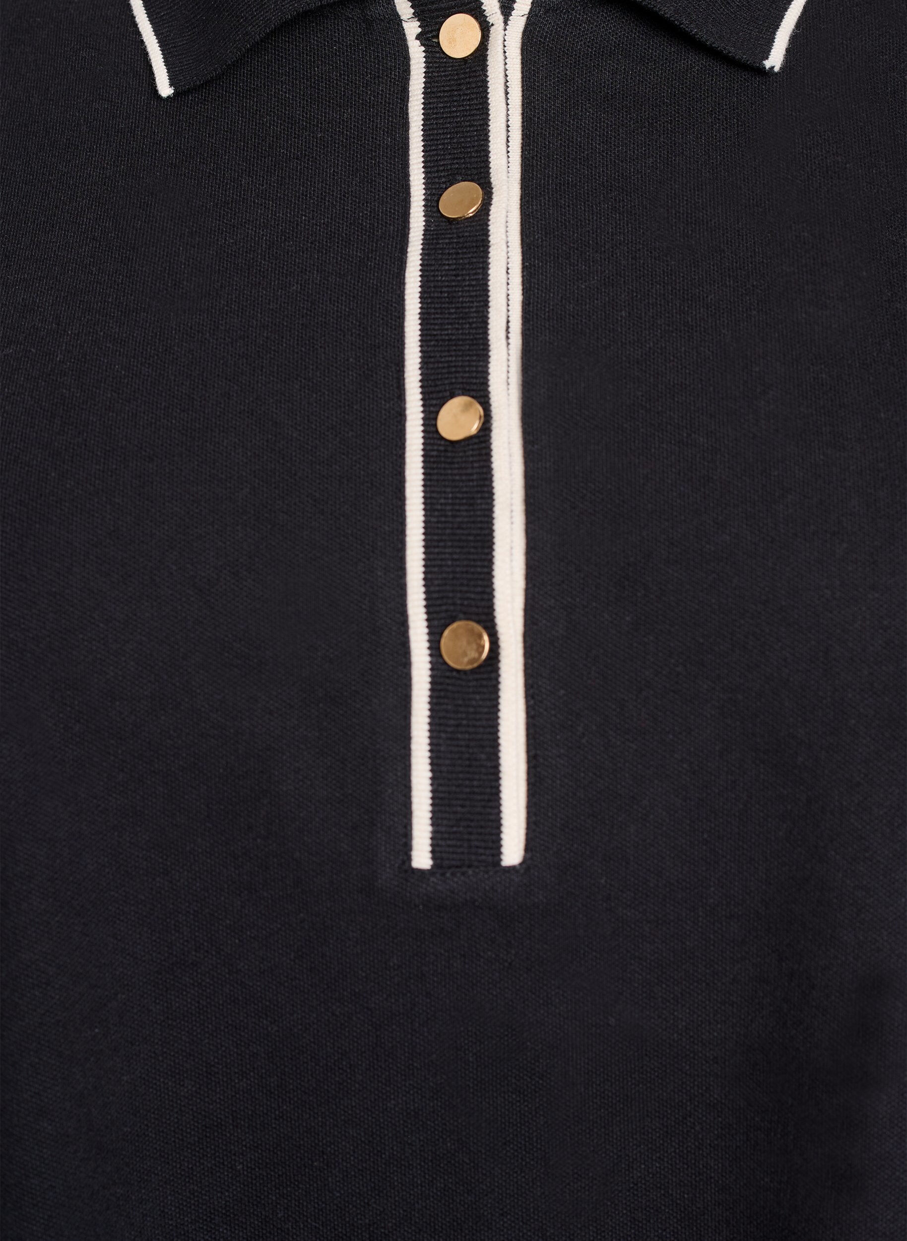 Zizzi Poloshirt met korte mouwen, Zwart, Packshot image number 2