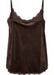 Velour top met kanten rand, Bruin, Packshot image number 1