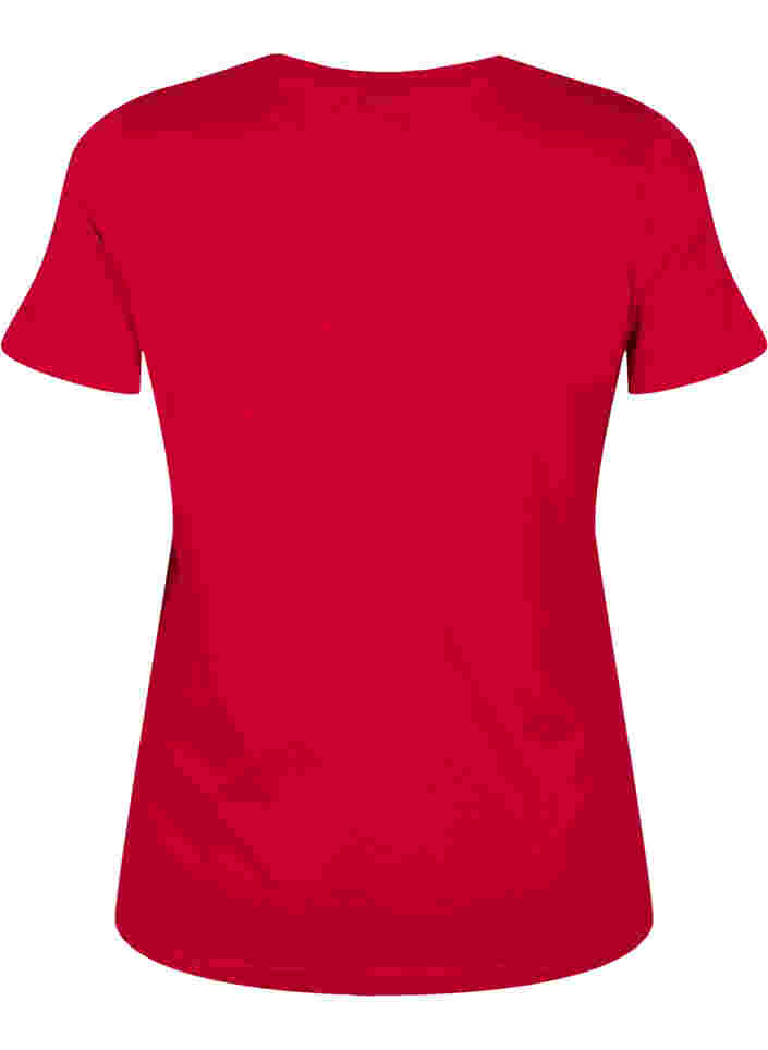 Kerst t-shirt in katoen, Tango Red Reindeer, Packshot image number 1