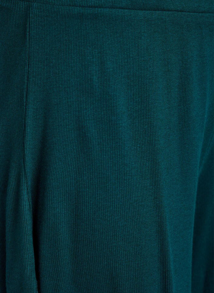 Lichte nachtshorts met ribde structuur en kanten afwerking, Groen, Packshot image number 2