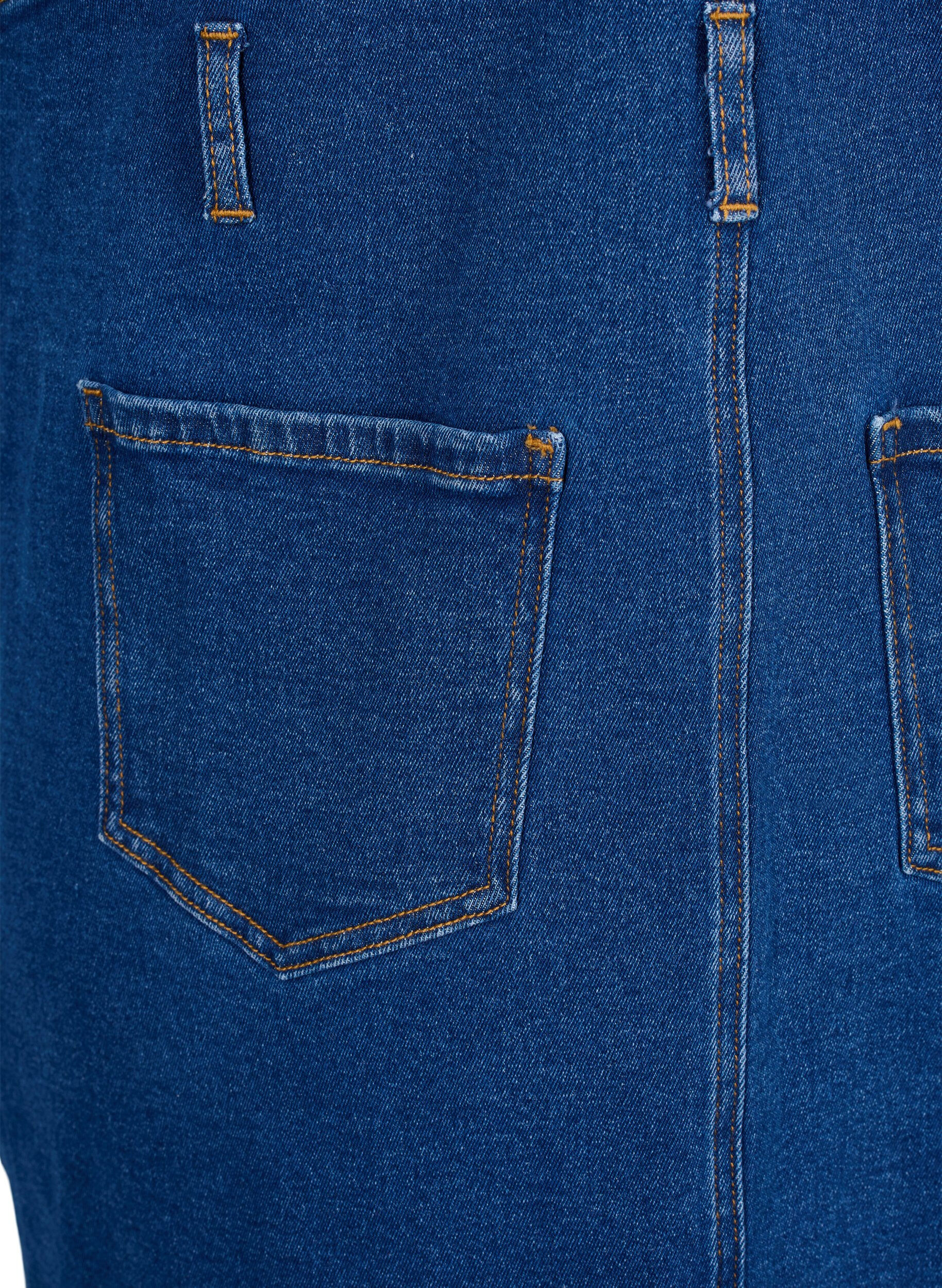 Zizzi Denim overall jurk, Blauw, Packshot image number 4