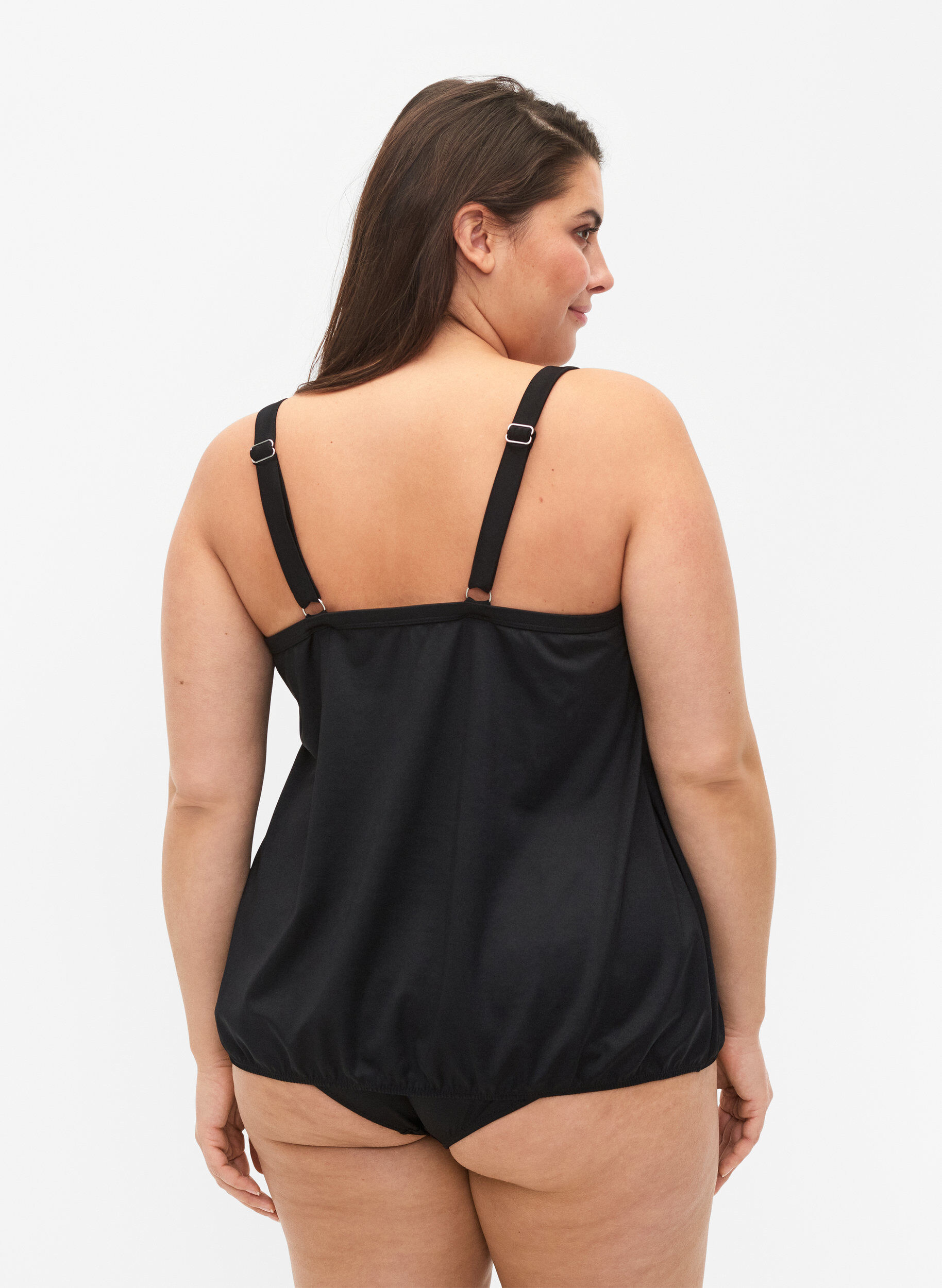Zizzi Tankini met losse pasvorm, Zwart, Model image number 1