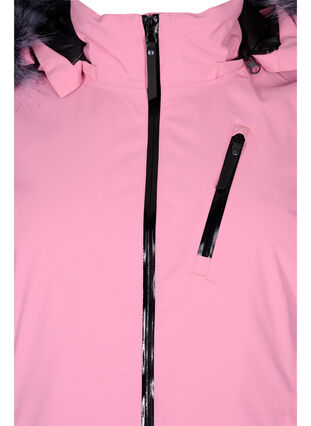 Ski jas met afneembare capuchon, Sea Pink Comb, Packshot image number 2