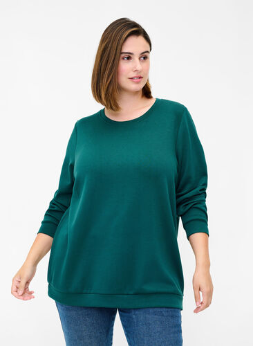 Sweatshirt met ronde hals en lange mouwen, Ponderosa Pine, Model image number 0