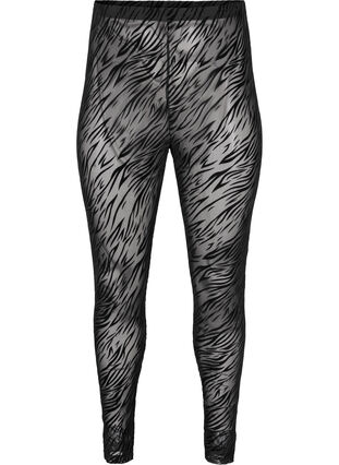 Gedessineerde mesh legging, Black Tiger AOP, Packshot image number 0