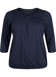 Katoenen blouse met 3/4 mouwen, Navy Blazer