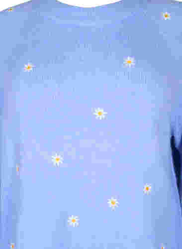 Gebreide trui met geborduurde details, Lavender w. Daisy, Packshot image number 2