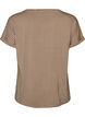 Gestreept T-shirt in viscose met een ronde hals, Beige, Packshot image number 1