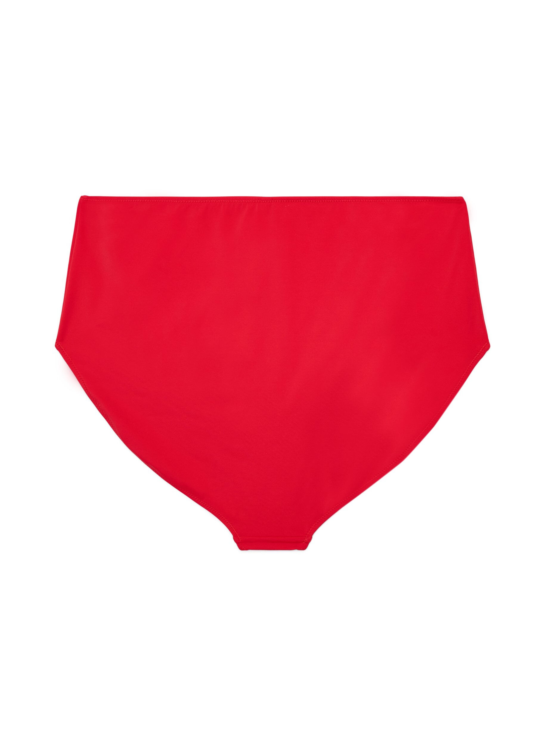 ZizziSolidkleurige high-waist bikinibroekje, Rood, Packshot image number 1