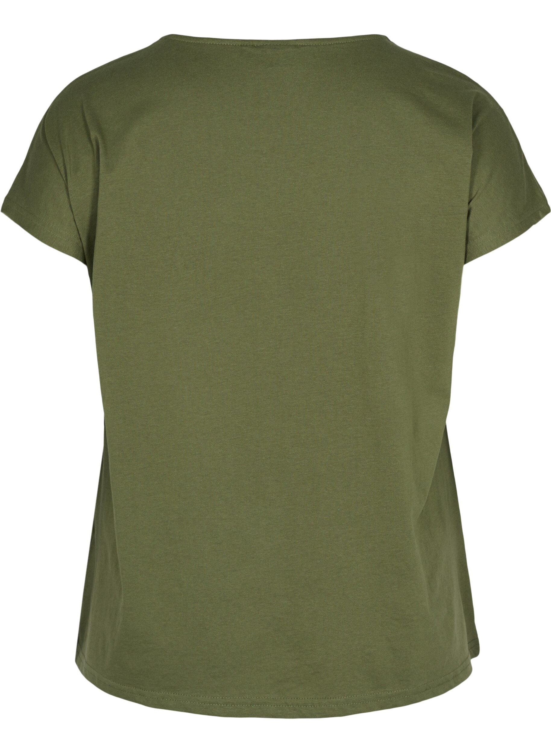 Zizzi T-shirt met mix van katoen, Ivy Green, Packshot image number 1