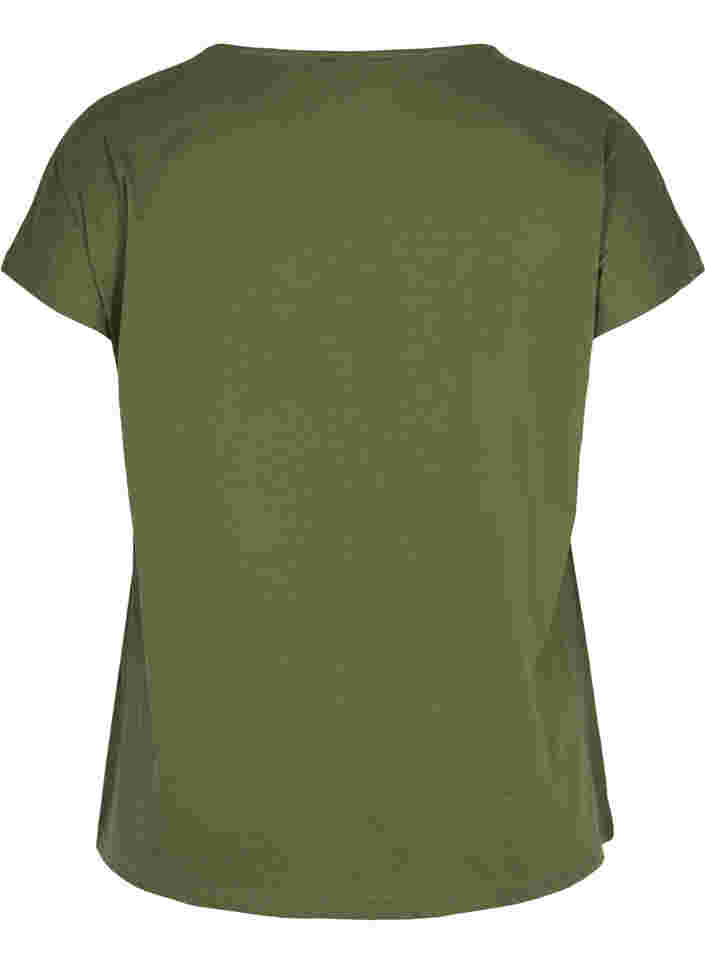 T-shirt met mix van katoen, Ivy Green, Packshot image number 1